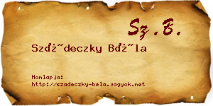 Szádeczky Béla névjegykártya