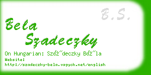 bela szadeczky business card